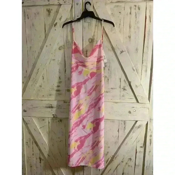Aqua Slip Dress Women Assorted Pink Yellow NWT Size L - Picture 8 of 9